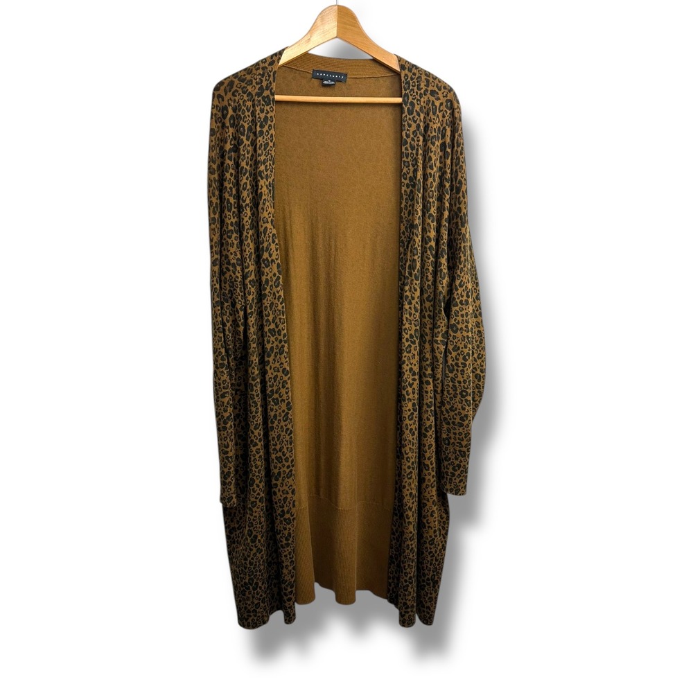 Sanctuary Leopard Print Duster Cardigan Sweater Women's‎ 1X Long Sleeve